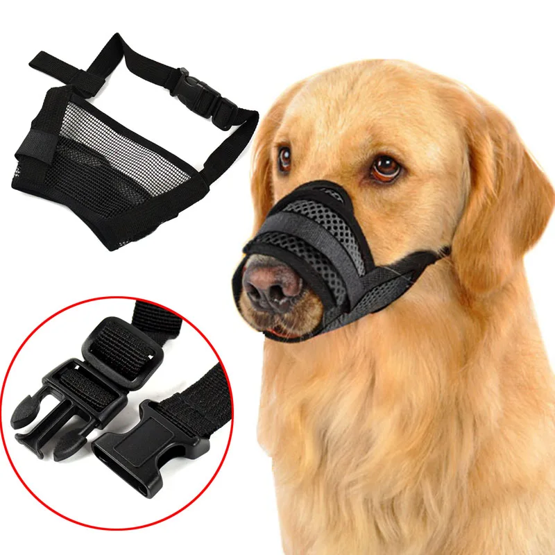 Pet Adjustable Muzzle Mesh Mask Anti Biting Barking Dog Mouth Cover 5