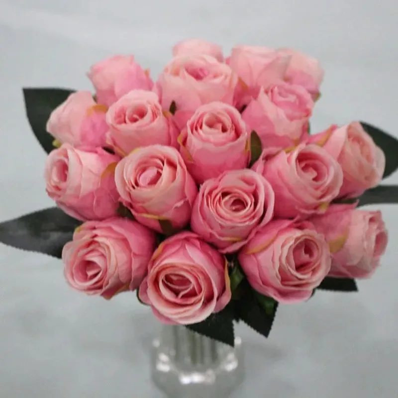 

(18 heads/bunch) Fake Artificial Rose Bride 's Bouquet Decoration Wedding Home Party Furnishings DIY Wreath accessory Decoration