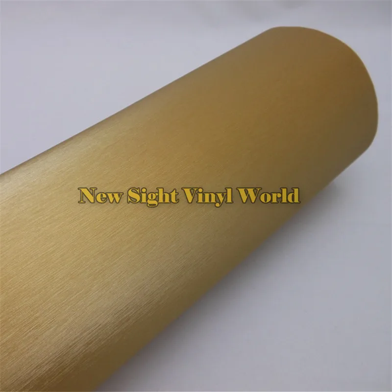 Высокое качество золото Матовый алюминий обертывание винил для автомобиля наклейки с воздушными пузырьками Свободный размер: 1,52*30 м/рулон