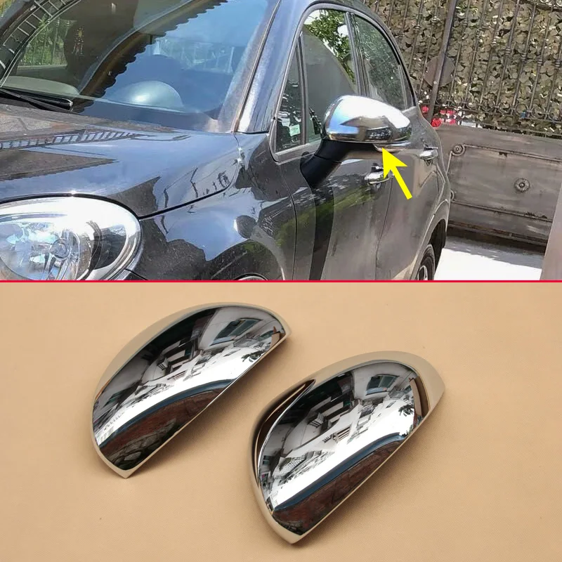 

2Pcs Glossy Chrome Side Mirror Overlay For Fiat 500X 2015 2016 2017 2018 2pcs Rear View Protector Cover Accessories Parts