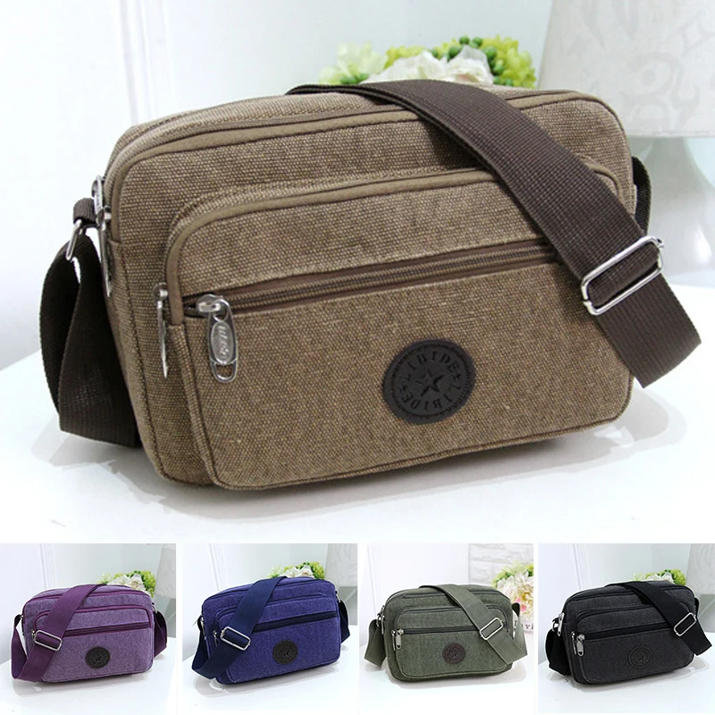 

hot Vintage hot Casual Canvas Leather Bag Men lady Military Army Crossbody Messenger Shoulder Travel Handle School s