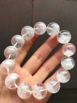 

Genuine Natural White Phantom Quartz Jewelry Round Beads Bracelets Woman Snow Healing Garden Crystal 17mm AAAAA Drop Shipping
