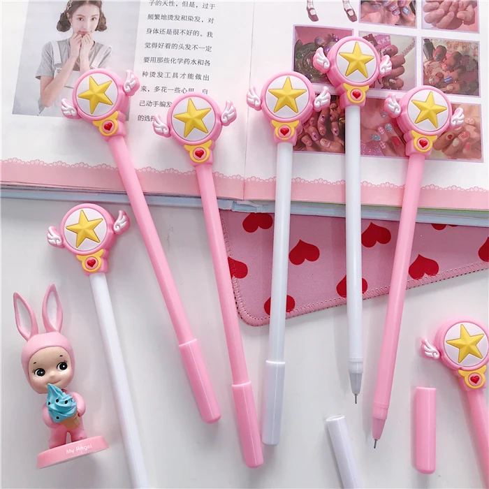 

SIXONE 1 Pc Lovely Magic Wand Neutral Pen Black 0.5 Mm Girl gel Pen Korean Creative office & school supplies stationery