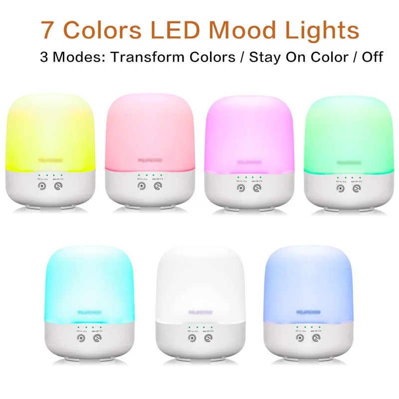 

300ml Whisper Aromatherapy Essential Oil Aroma Diffuser Ultrasonic Air Humidifier with 7Colors Led Night Light for Room Office