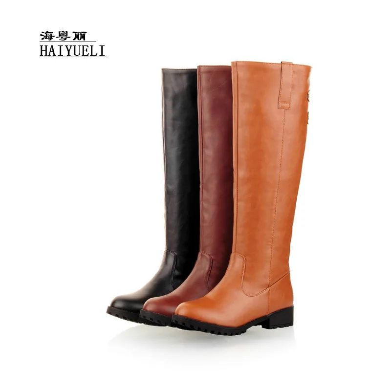 

The New Knight Boots Autumn Winter Boots Thick Heel Knee Boots Women's Shoes