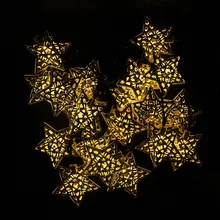 HANMIAO 20 светодиодный светильник на солнечной батарее, гирлянда для улицы, металлическая звезда, водонепроницаемая Рождественская гирлянда, Свадебная вечеринка, домашний светодиодный светильник, s украшение 10