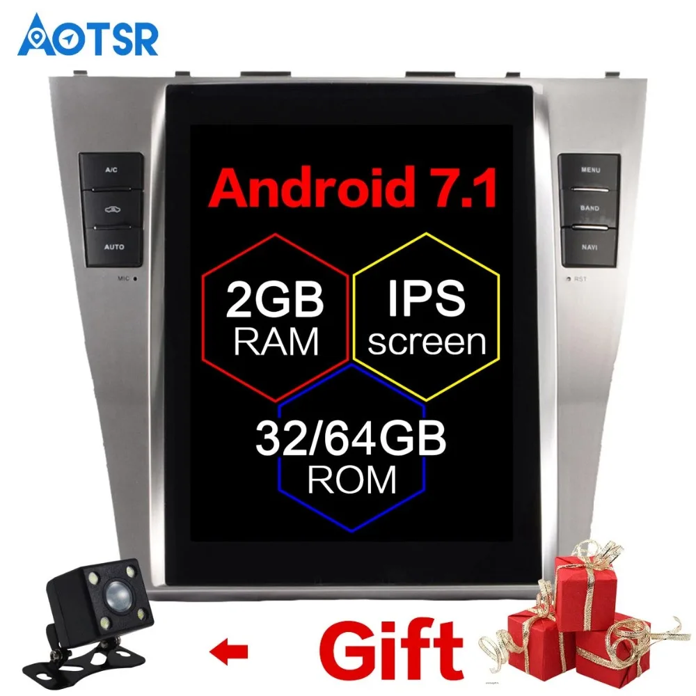 Автомобильный GPS-навигатор Aotsr Android 7 1 в стиле Tesla для TOYOTA CAMRY 2007-2011 стерео