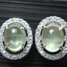 Натуральный пренит зеленый грейпстоун серьги гвоздики 925 стерлингового серебра ювелирные украшения для мужчин или женщин 2ct* 2шт драгоценный камень