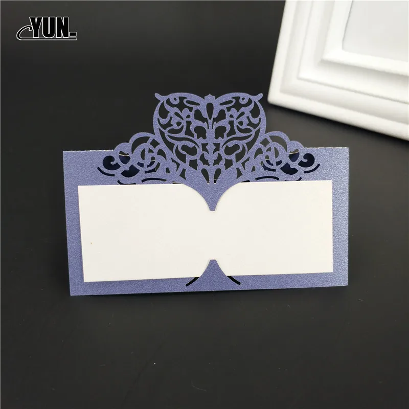 Laser Cut Place Cards 50Pcs Wedding Name Cards Guest Wedding Party Table Decoration Name Place Card Wedding Decoration 8D - Цвет: Royal blue