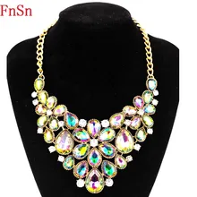 FnSn, новинка, хит, чокеры, Кристальный цветок, массивное ожерелье, ювелирное изделие для женщин, золотой воротник со стразами, турецкое растение, ювелирное изделие, Parure N154