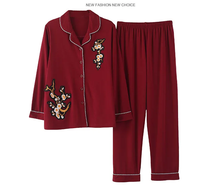 CherLemon/Женская Уютная хлопковая Пижама милый цветочный принт, одежда для сна, женская одежда из 2 предметов с длинными рукавами, весенняя
