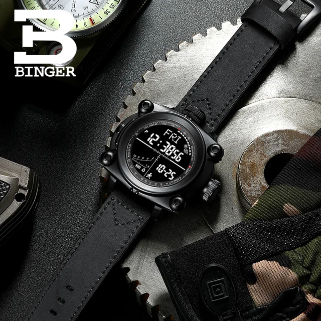 Smart Men Watches BINGER Outdoor Sport Digital Wristwatches Step Counting /Altitude/Pressure/Weather/Compass/Temperature MS3001 6