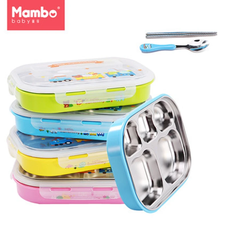 Mambobaby 304 Stainless Steel Japanese baby Feeding Bowl Lunch Box With