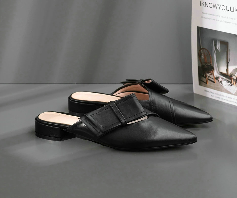 EshtonShero/Женская обувь, туфли на низком каблуке, острый носок, без шнуровки, на платформе, с бантом-бабочкой, черные женские свадебные туфли