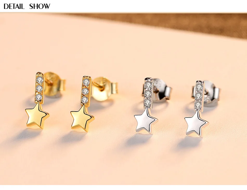 

New S925 sterling silver earrings female temperament personality star earrings HGB01