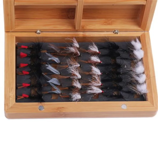Maximumcatch Classic Wooden Fly Fishing Box Bamboo Natural Fly Fishing
