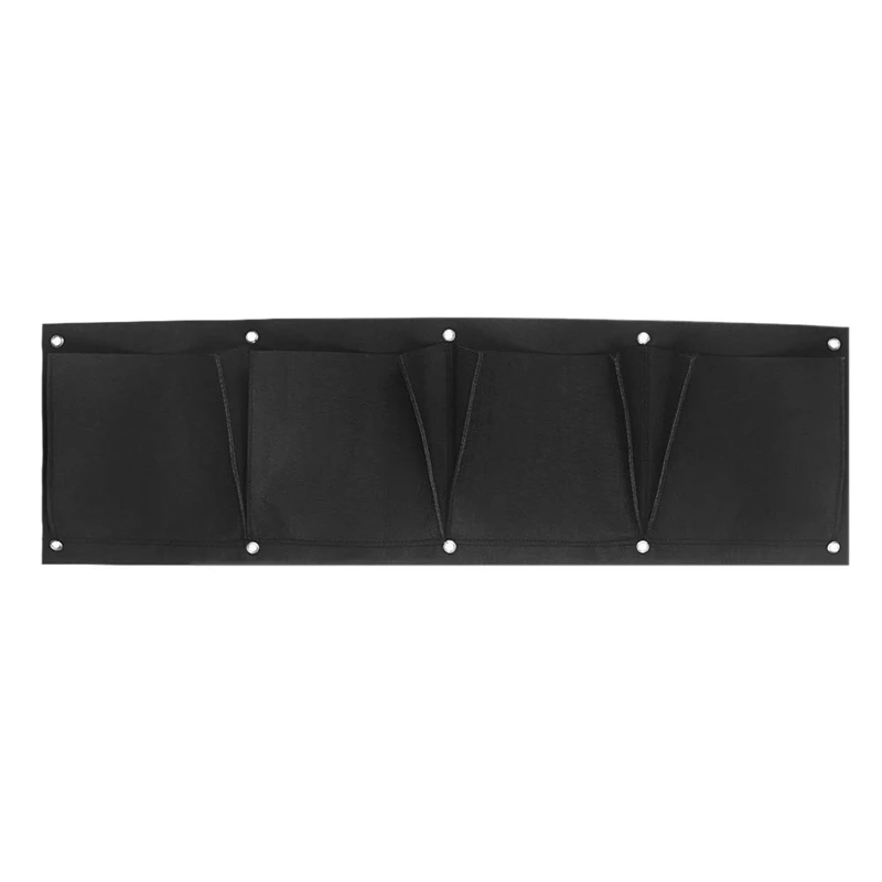 

Vertical Garden Planter, 4 Pockets Wall Hanging Felt Planter Bags Wall Mount Planter Indoor Outdoor Planter Growing Bag