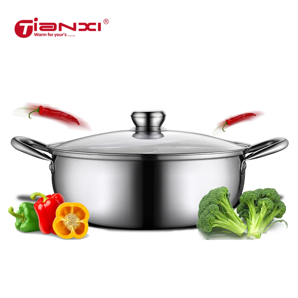 28/30/32 CM Soup Stock Pots Cooker Stainless Steel Thickening Household