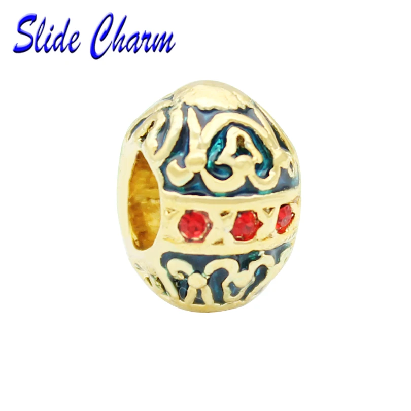 DIY Big Hole Beads Handcuffs Red Rhinestone Easter Egg Charm Avatar Hair Fit Bracelet Necklace Looks | Украшения и аксессуары
