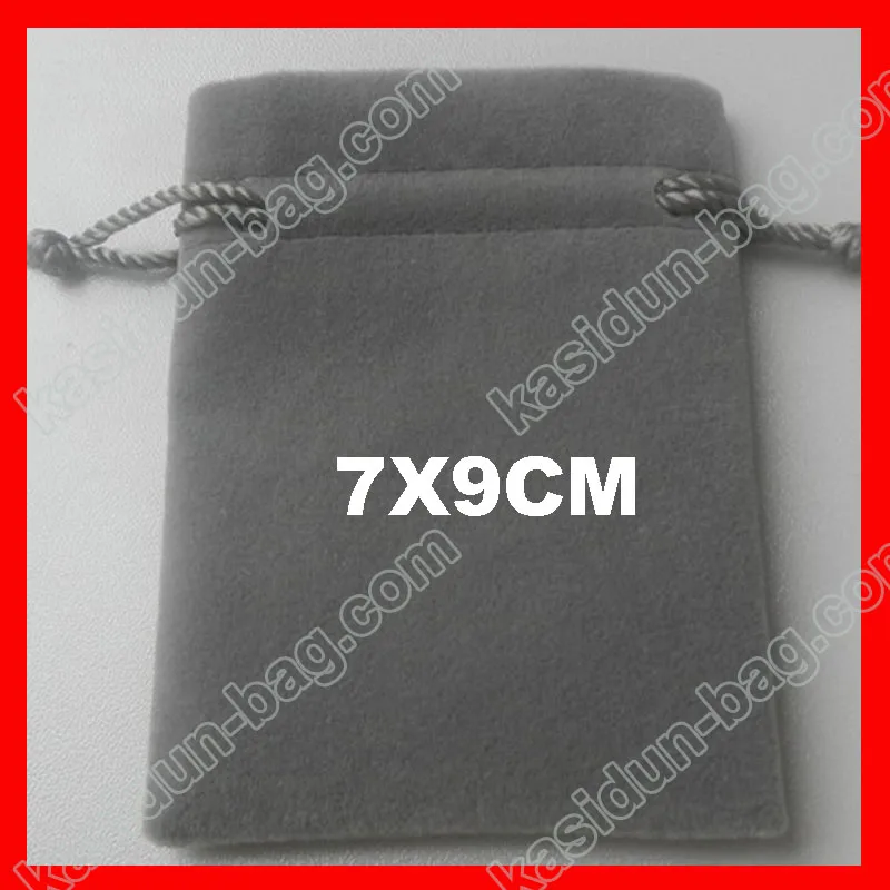 

9x13cm High quality grey color velvet jewelry pouches gift bags free shipping