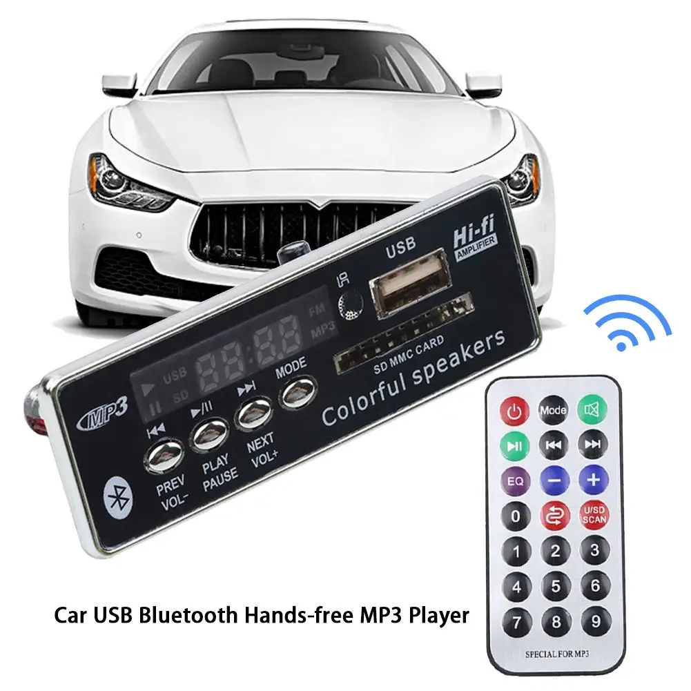 Автомобильный USB Bluetooth Hands-free MP3-плеер встроенный MP3 декодер плата модуль с дистанционным управлением USB FM магнитола с AUX для автомобиля