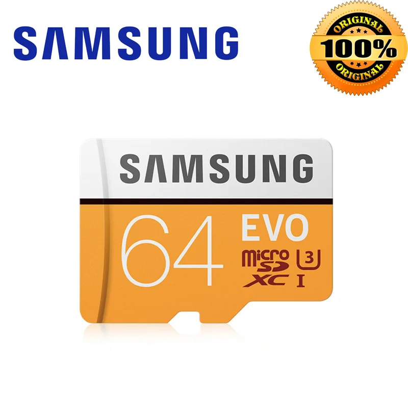 Флеш-накопитель SAMSUNG tarjeta de memoria Micro SD 32G 64G 128g 256 tarjetas MicroSD SDHC SDXC Max 100 МБ/с. EVO 32 GB 64 GB C10 TF - Емкость: 64 ГБ