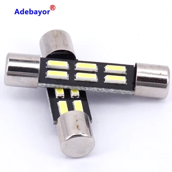

20X Xenon White C5W Festoon bulb 31MM 4014 SMD 6 LED Automobile Interior T6.3 Light Car lamp Door Dome License Plate car styling