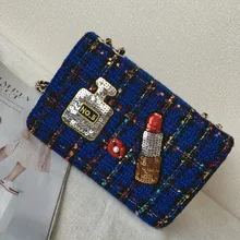 2017 women brand bags shoulder messenger bags metal decoration beading nylon leather office lady style classic frame flap bags