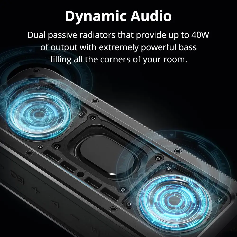 TRONSMART Element FORCE Waterproof Wireless Speaker 40W Bluetooth Speaker 7.4V 3000mAh Battery 20W 