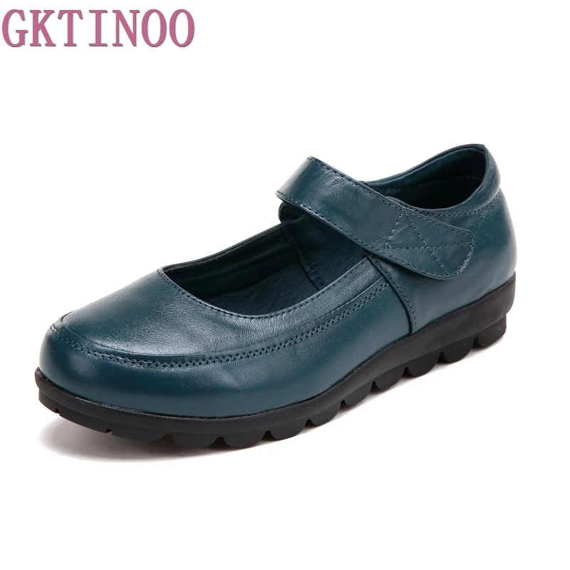 

Spring And Autumn Women Flats 2017 Fashion Round Toe Genuine Leather Flat Shoes Woman Soft Casual Loafers Women Shoes