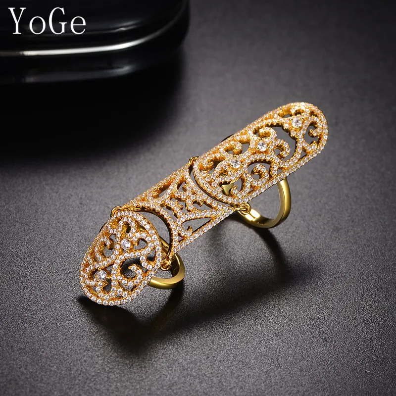 

YoGe statement Jewellery, R0896 Luxury hollowed out full finger Party&Anniversary&wedding Women's ring,free size