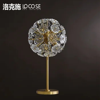 

Modern Luxury Creative Simple Table Lamps Crystal Lampshade Full Copper Table Lamps Noble High-grade Table Lamps for People Room