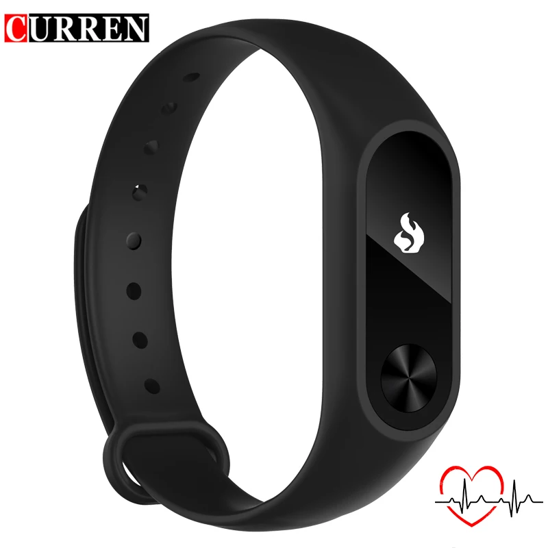 

2017 CURREN Smart Bracelet For Smartphone With Bluetooth 4.0 Sleep Tracker Heart Rate Monitor Call Reminder horloges mannen R2