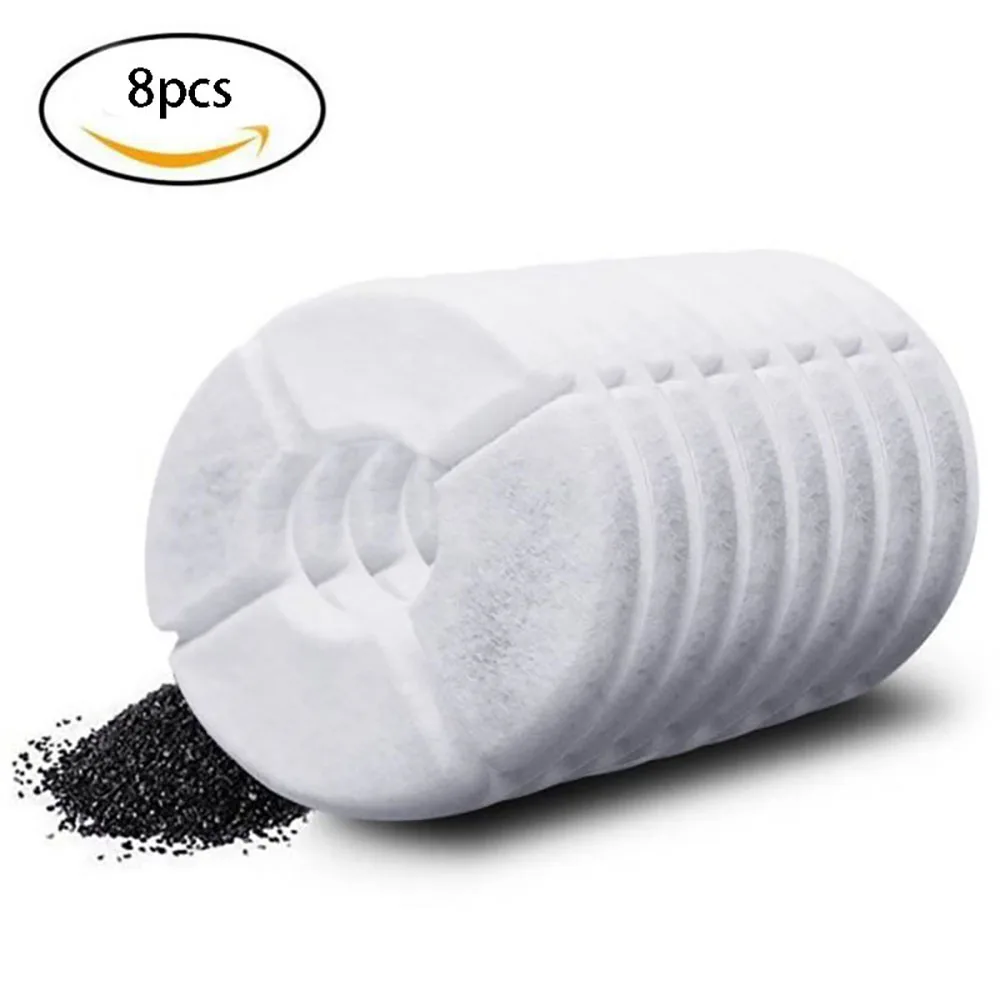8 Packs Activated Carbon Replacement Filters Pet Fountain Automatic