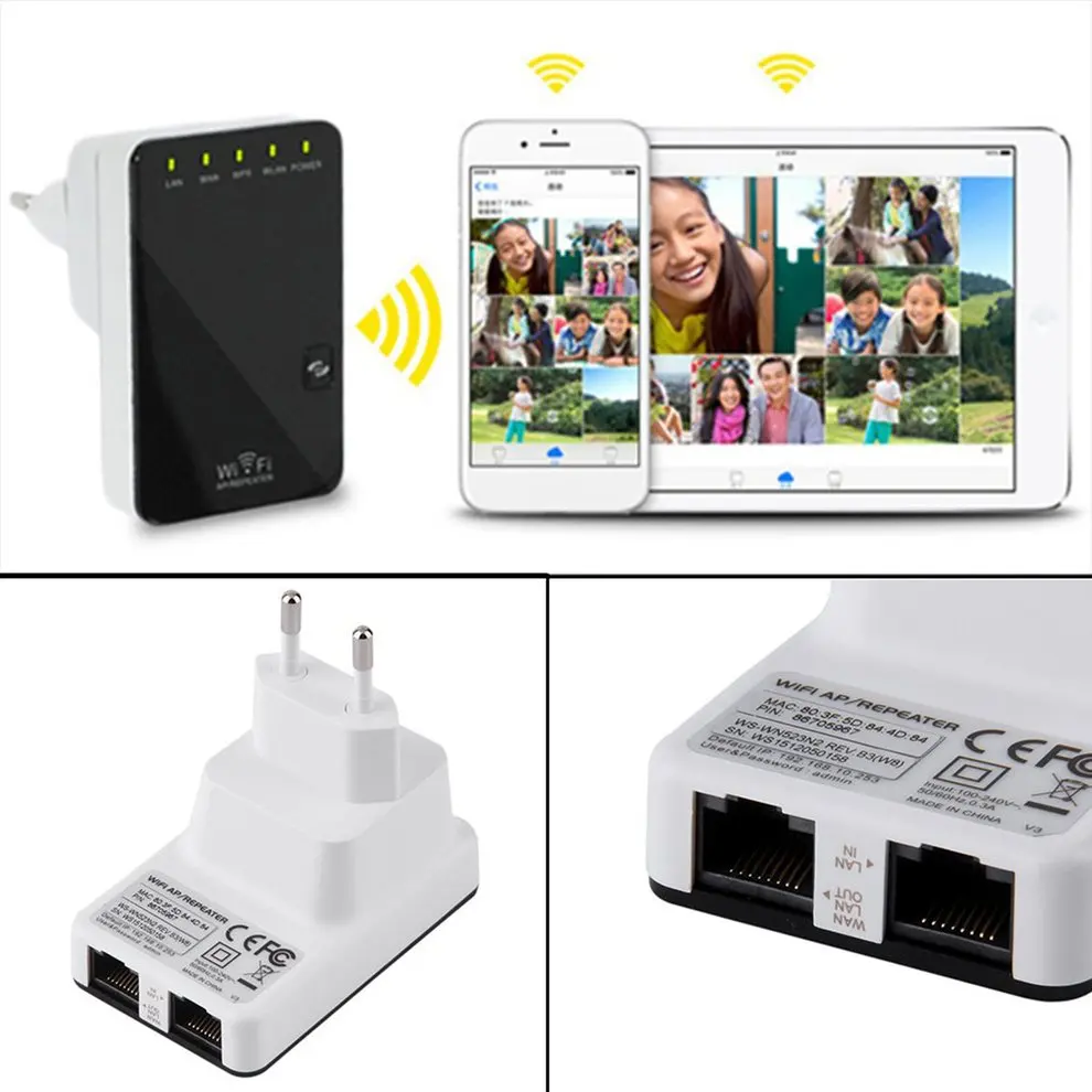 

300Mbps Wireless-N Router AP Extender Client Bridge Booster Amplifier Repeater