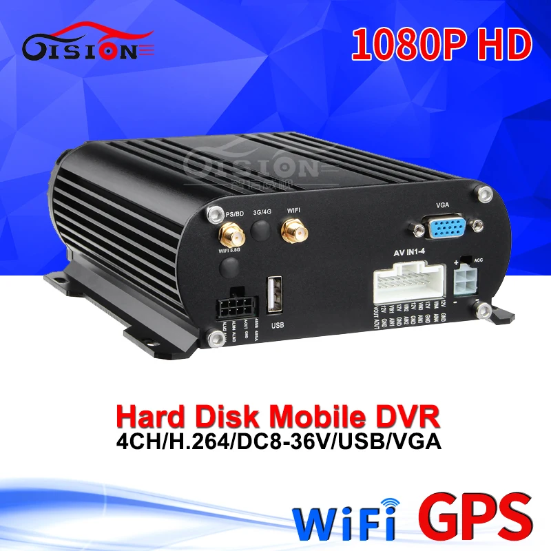 

Hard Disk 4CH AHD Car Mobile Dvr Wifi+GPS Real Time Remote PC/Phone APP Monitoring 1080P HDD High Definition Video Recorder Mdvr