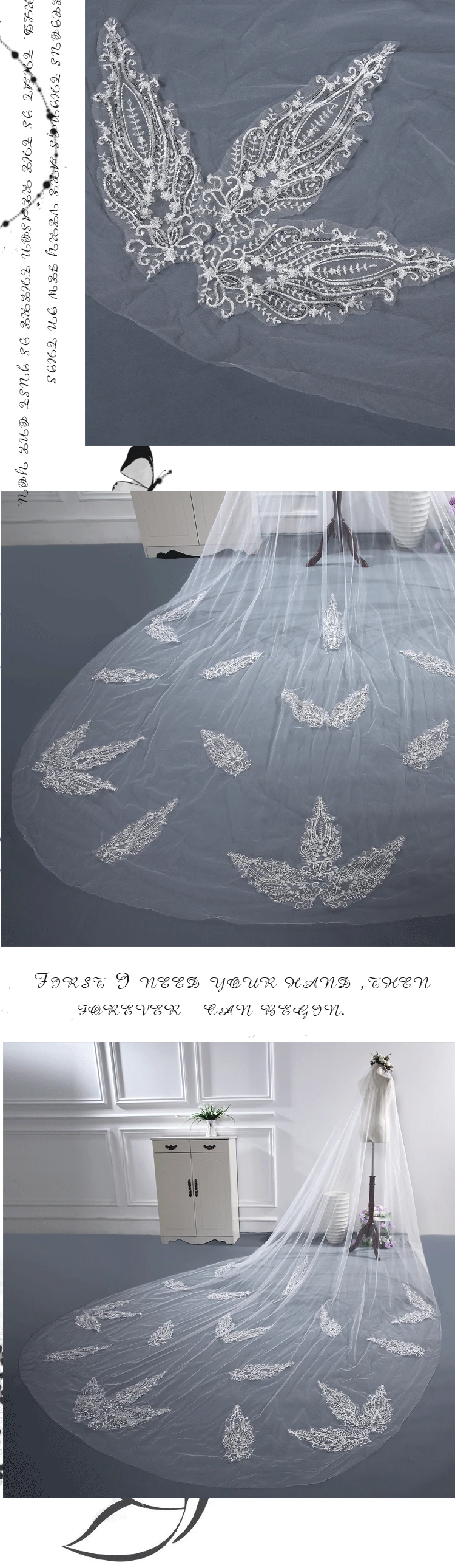 Фата для невесты, 3 метра, длина, мягкий тюль, Высококачественная Роскошная вуаль, коллекция, винтажные Свадебные вуали, Veu de Noiva