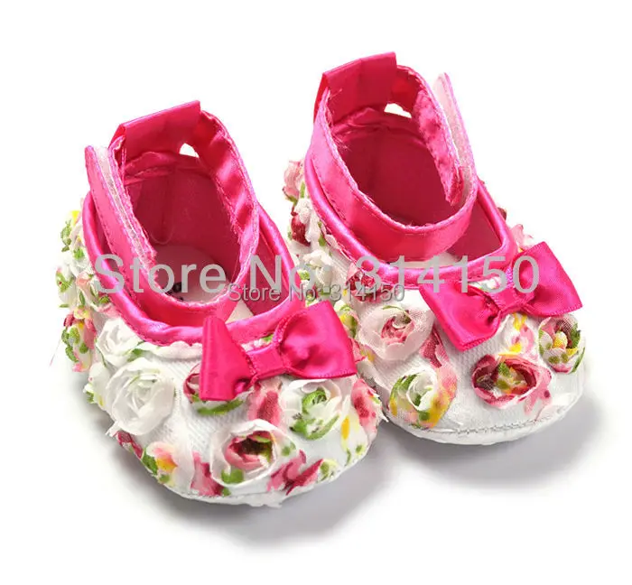 Бесплатная доставка-Девочка Роза первые ходоки туфли принцессы для младенцев ребенок кружева Prewalker мягкое дно обувь 1 пар/лот