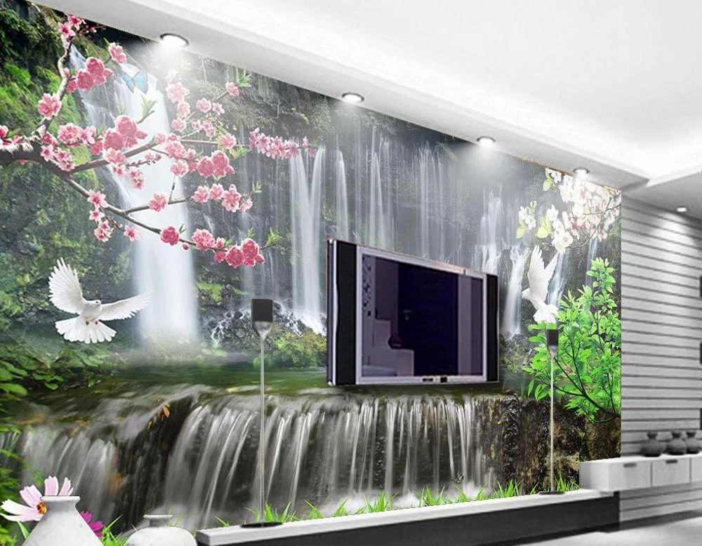 3d Wallpaper 2019 For Home Walls Natural Waterfall Living Room Bedroom Wall  Paper Tv Wall Papers Home Decor Mode - Wallpapers - AliExpress