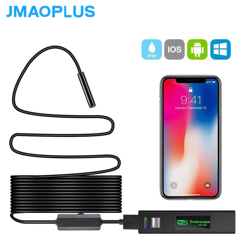 

WIFI Endoscope Camera Mini Waterproof Soft Cable Inspection Camera 8mm 1M USB Endoscope Borescope IOS Endoscope For Iphone