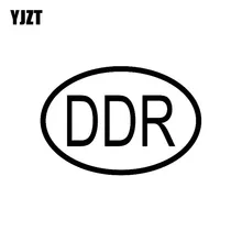 YJZT 13,6 см* 9,3 см DDR Германия страна код Овальный стикер автомобиля виниловая наклейка Черный Серебряный C10-01196