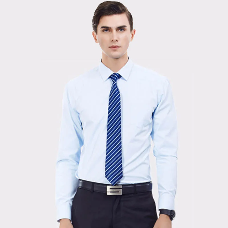 Solid color Men Shirts 4XL Tailoring Slim Fit Mens Dress