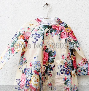 Корейский стиль Burberry_ детский плащ водонепроницаемая одежда для девочек цветочный Плащ Желтый дождевик детская дождевик дети