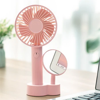 

2019 Hot Portable Handheld Mini Fan Hand Hold Fan 2000mah Battery USB Rechargeable Small Mini Cooling Desk Table Fan JJ20