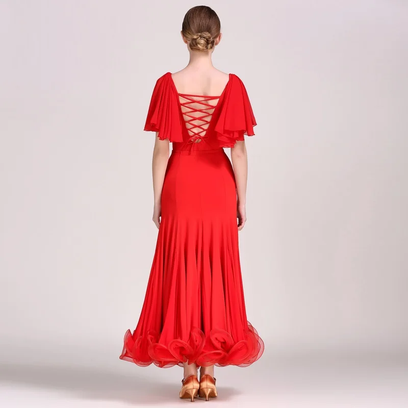 Красное Платье Фламенко испанский танцевальный костюм танцевальные костюмы фламенко платья для конкурса бальных танцев Бальные платья комплект для вальса
