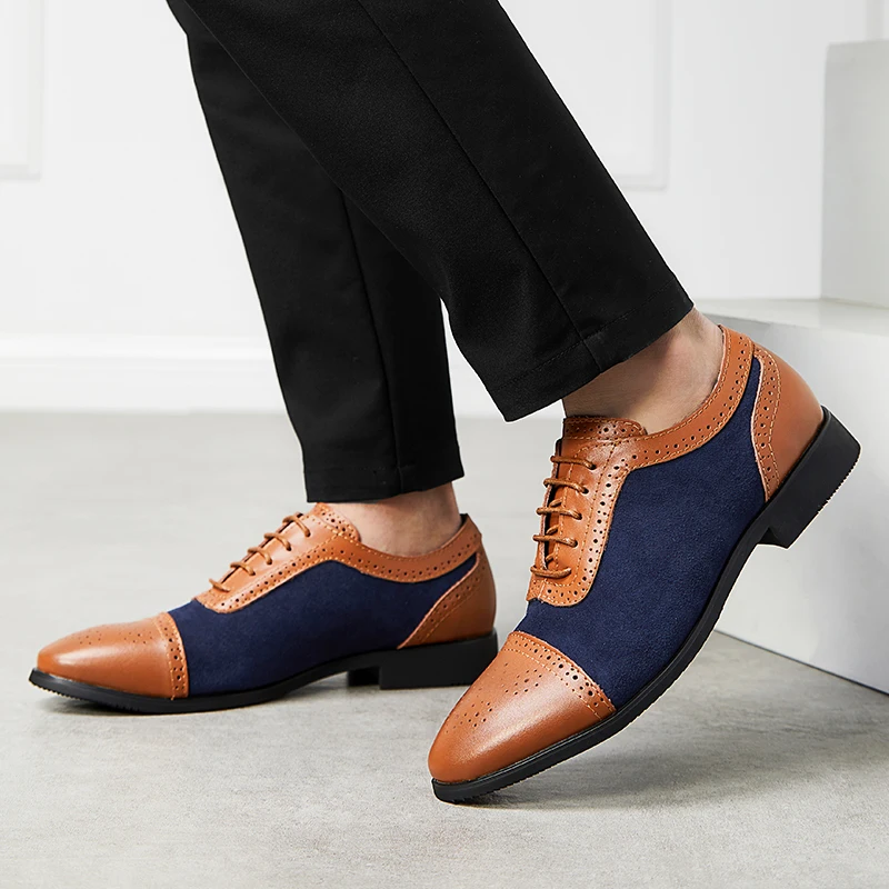 GLAZOV Men's Cap Toe Oxford Double Monk Strap Genuine Leather and Suede Shoes Modern Fashion Dress Shoes Men Casual Shoes 38~48 GLAZOV Men's Cap Toe Oxford Double Monk Strap Genuine Leather and Suede Shoes Modern Fashion Dress Shoes Men Casual Shoes 38~48