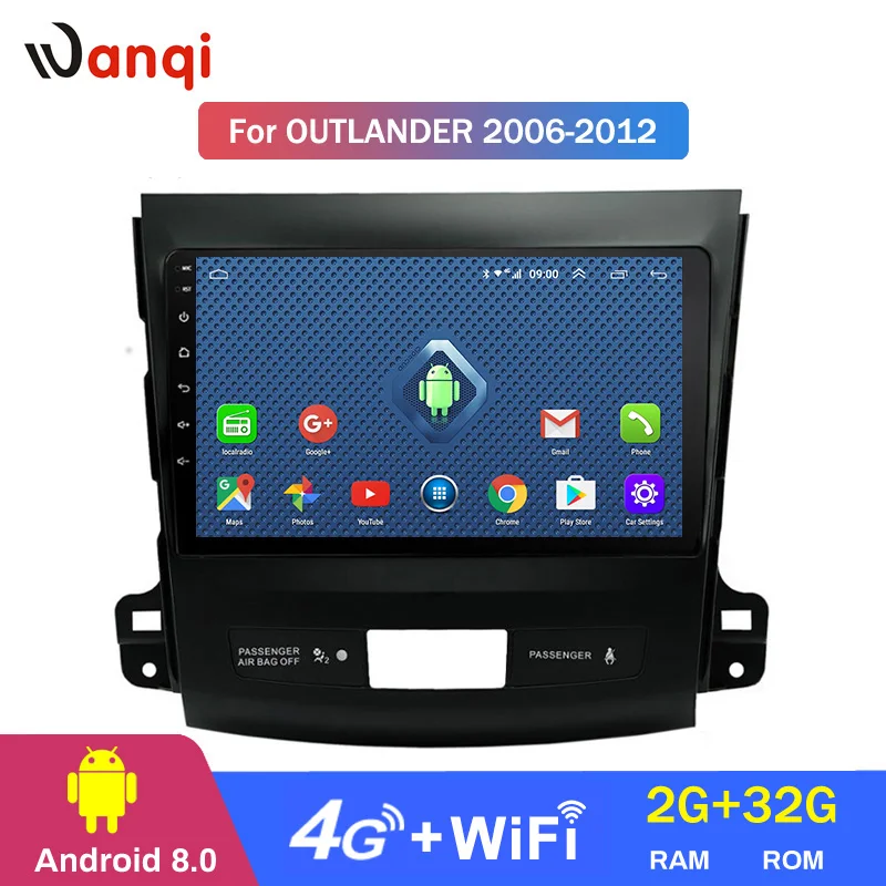 Excellent 4G 3G WIFI All Netcom 9 inch 2+32G Android 8.0 car multimedia system For Mitsubishi Outlander 2006-2012 gps navigation 2