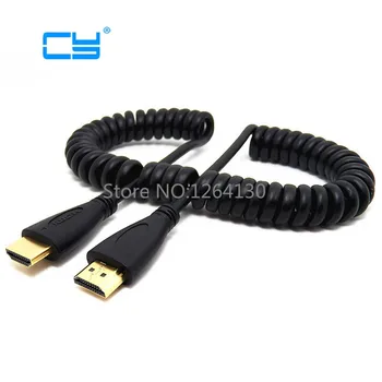 

High Speed HDMI Male to HDMI Male (female) Spring elastic Curl Cable V1.4 3D for Sony Canon Camcorders pS3 cable