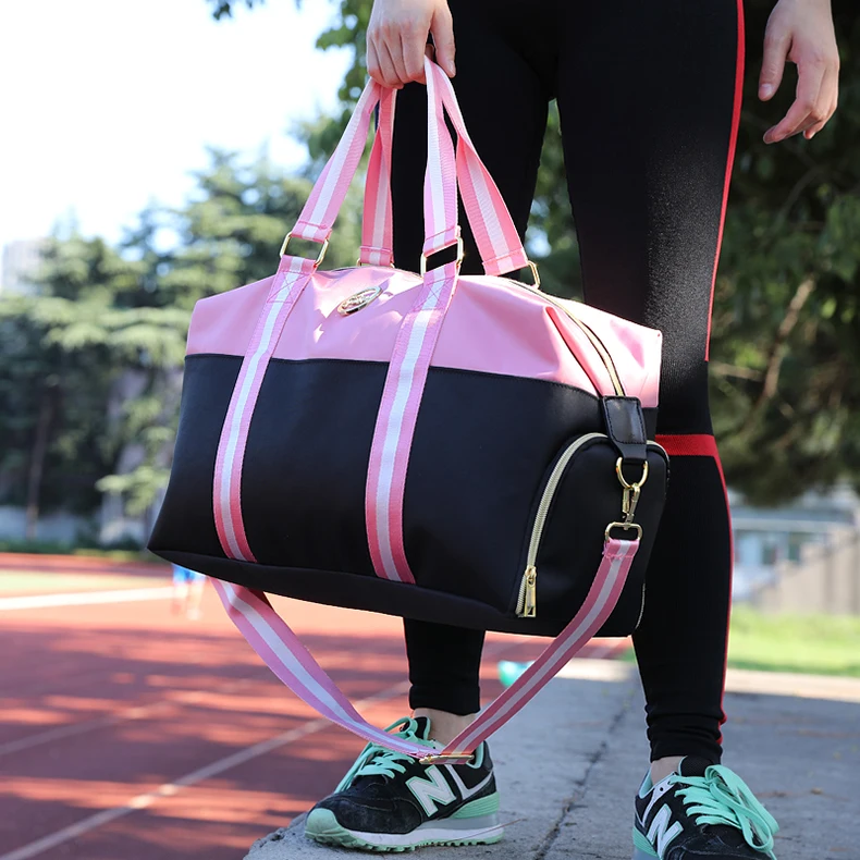 Wobag Для женщин Водонепроницаемый полиэстер вещевой мешок ручной Чемодан дорожная сумка для Для женщин розовый путешествия плечевые сумки, дорожные сумки