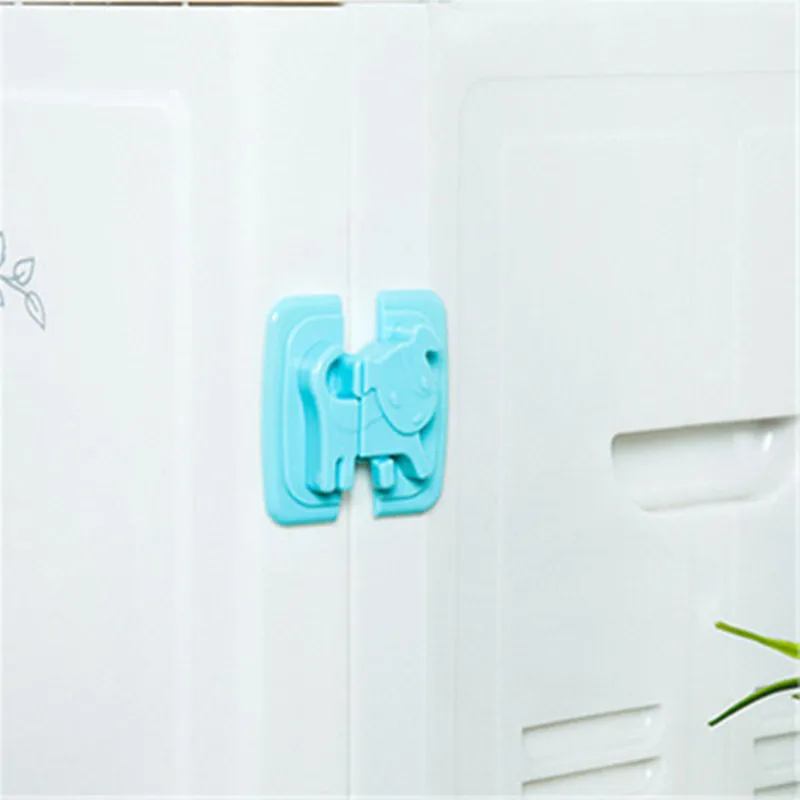 1 шт. детский шкаф защита для дверного замка от детей на мебели замки для ящиков холодильника замки для шкафа пластиковая защелка ящика - Цвет: blue